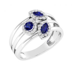 Bague Emeraude ou Saphir ou Rubis et diamant Haira