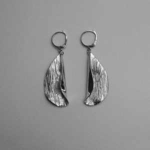 Boucles d'oreilles Drapées Pendantes - Argent
