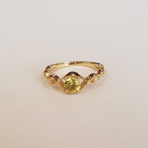 Bague solitaire Francine - Saphir jaune et Or jaune