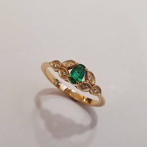 Bague Garance - Émeraude et Diamants