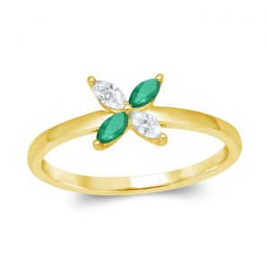 Bague Emeraude & Diamant Hacer