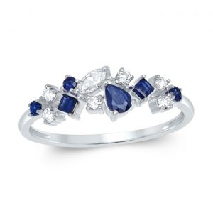 Bague Rubis ou Saphir ou Emeraude et diamant Haniya