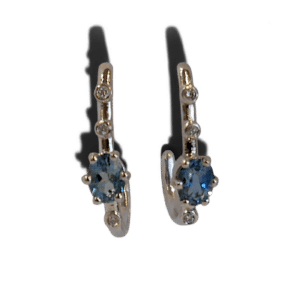 Boucles d’oreilles Or blanc Aigue-marine