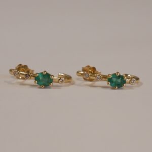 Boucles d’oreilles Or jaune Émeraude