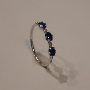 Bague Or blanc Saphir bleu