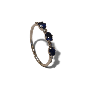 Bague Or blanc Saphir bleu