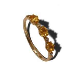 Bague Or jaune Saphir jaune