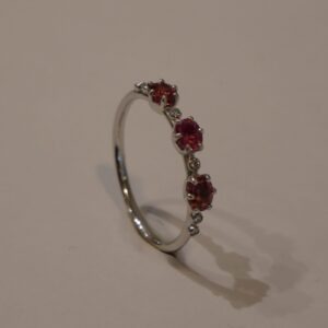 Bague Or blanc Saphir rose