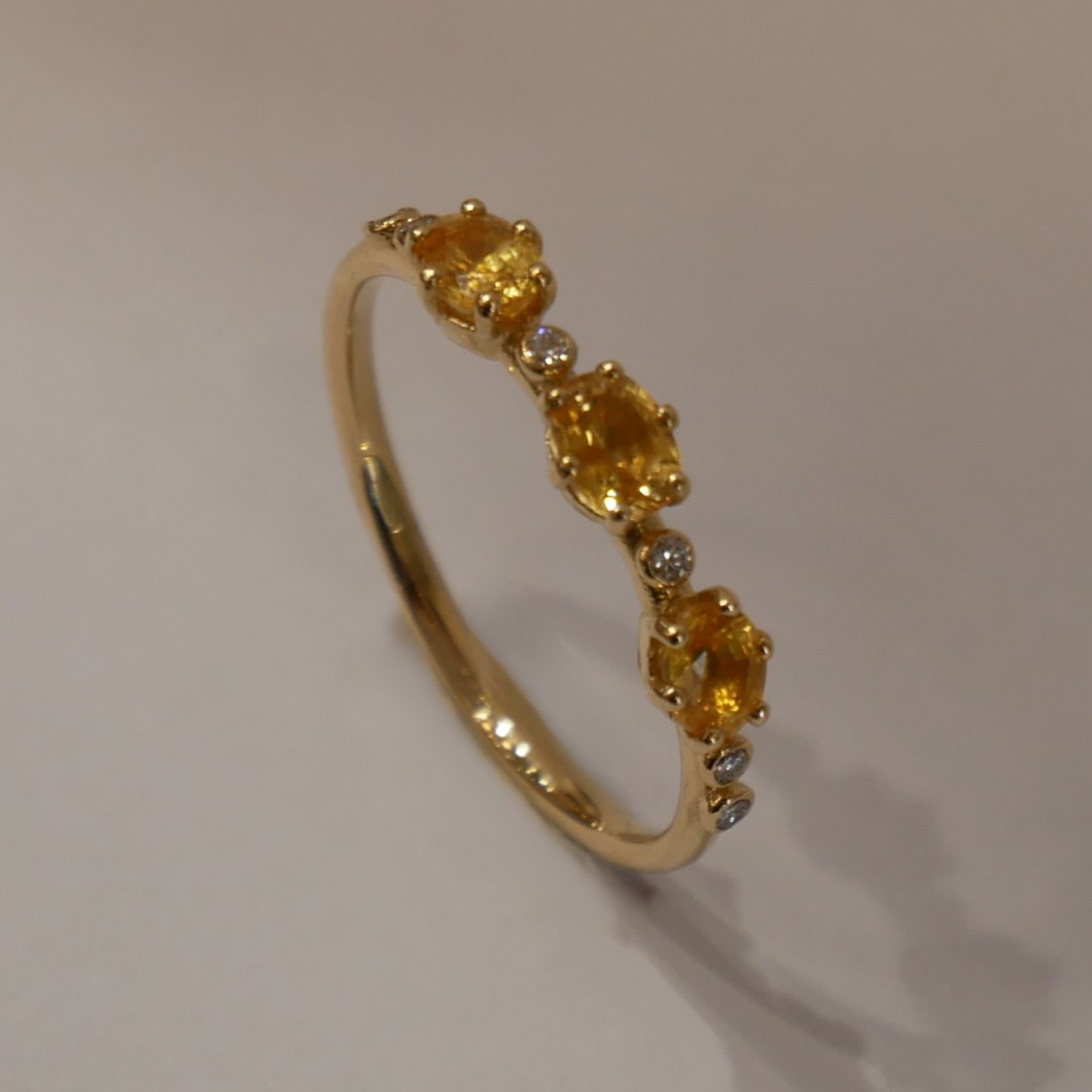 Bague Or jaune Saphir jaune