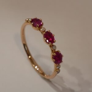 Bague Or rose Rubis