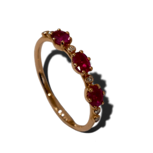 Bague Or rose Rubis