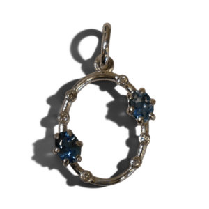 Pendentif Or blanc Aigue-marine