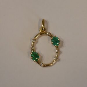 Pendentif Or jaune Émeraude