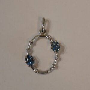 Pendentif Or blanc Aigue-marine