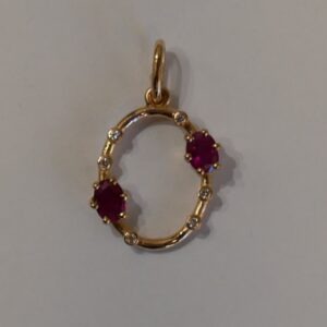 Pendentif Or rose Rubis