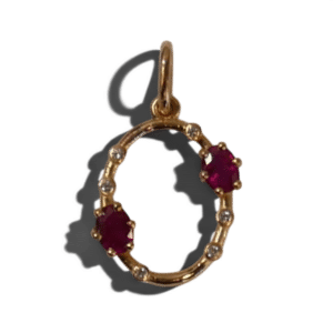 Pendentif Or rose Rubis
