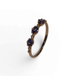 Bague Or jaune - Saphir bleu